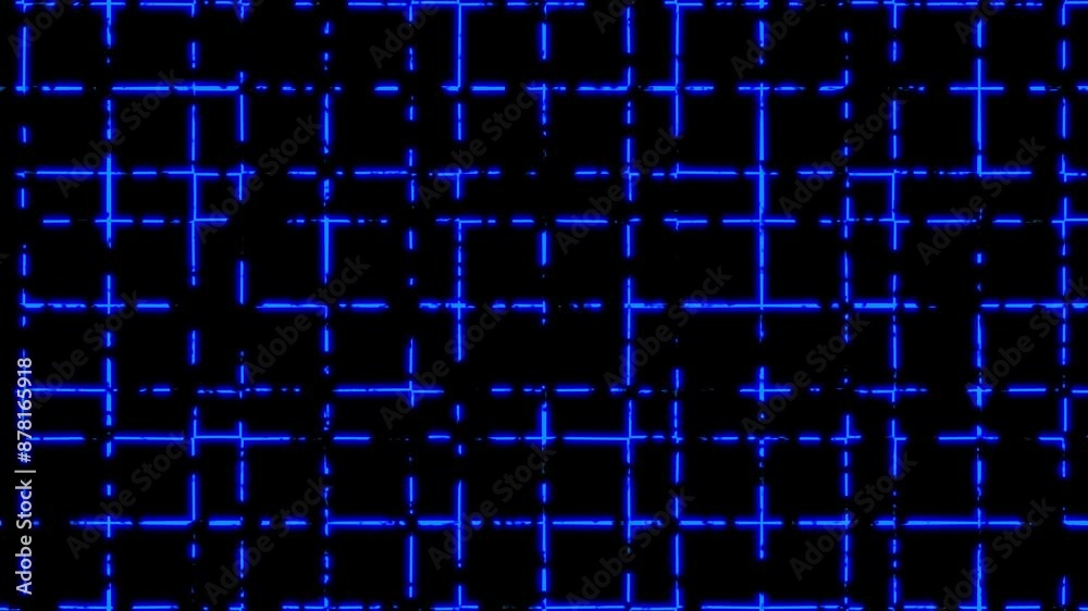 Neon lights illuminate a mesmerizing black and blue grid pattern. Perfect for abstract backgrounds, modern digital designs, or urban themed concepts. Neon lights illuminate a mesmerizing black and blue grid pattern. Perfect for abstract backgrounds, modern digital designs, or urban themed concepts.
