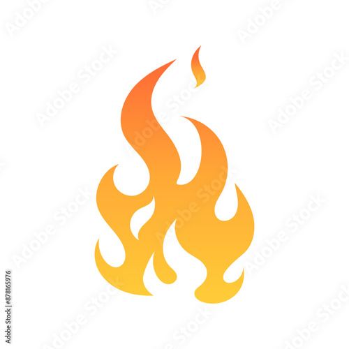 Orange burning fire vector illustration icon