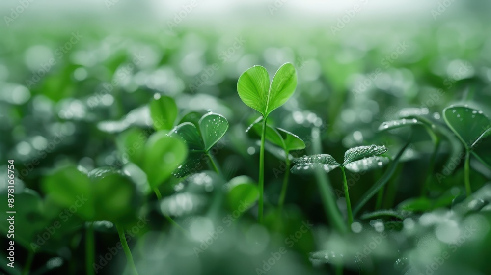 A close-up photograph capturing the vibrant green color of lush clover plants, emphasizing growth, renewal, and the freshness of the natural surroundings in a garden setting. A close-up photograph capturing the vibrant green color of lush clover plants, emphasizing growth, renewal, and the freshness of the natural surroundings in a garden setting.