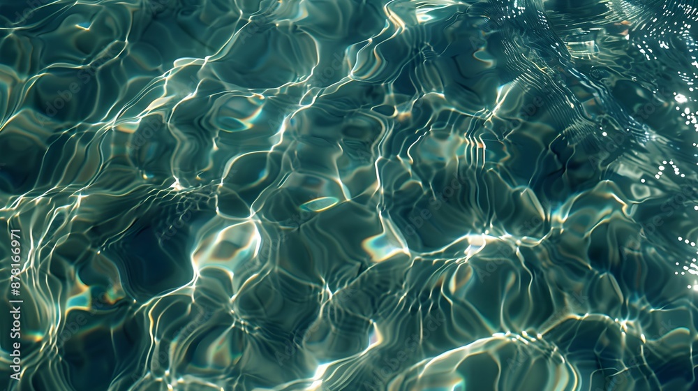 Fototapeta premium Abstract Close-Up of Calm Water Surface with Gentle Ripples and Soft Reflections in Blue Tones 