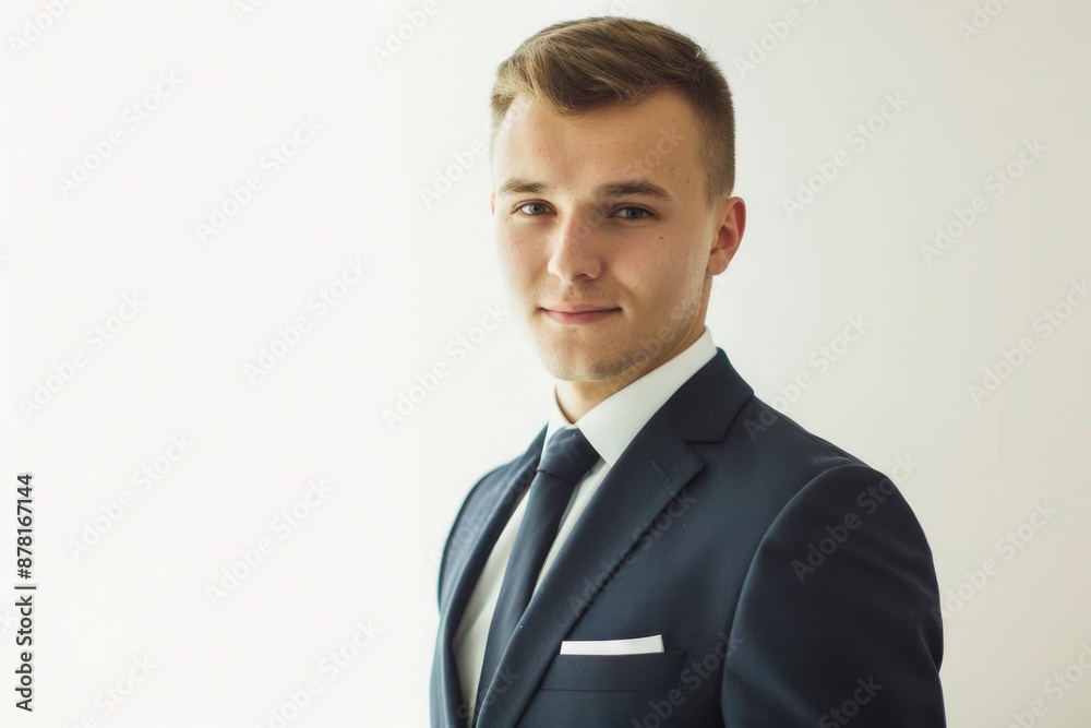 Groom Suit. Elegant Caucasian Man in Festive Celebration Attire Groom Suit. Elegant Caucasian Man in Festive Celebration Attire