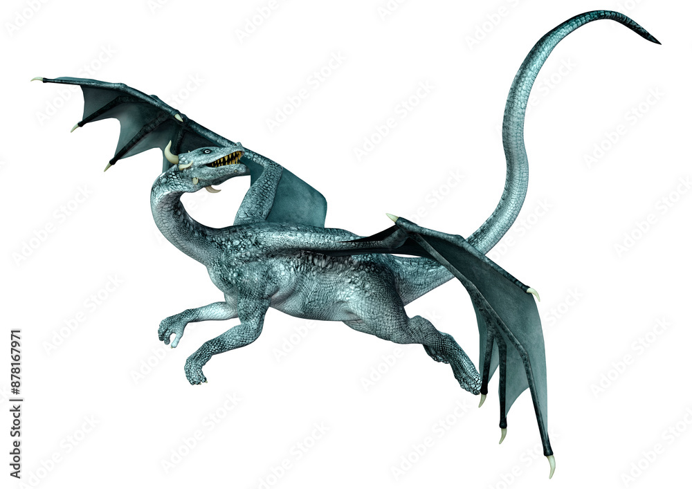 Fototapeta premium 3D Rendering Fairy Tale Dragon on White