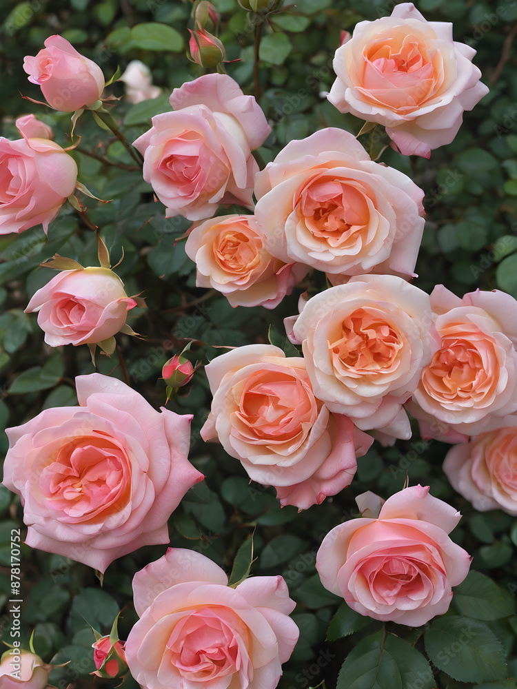 Blooming Roses in Garden Blooming Roses in Garden