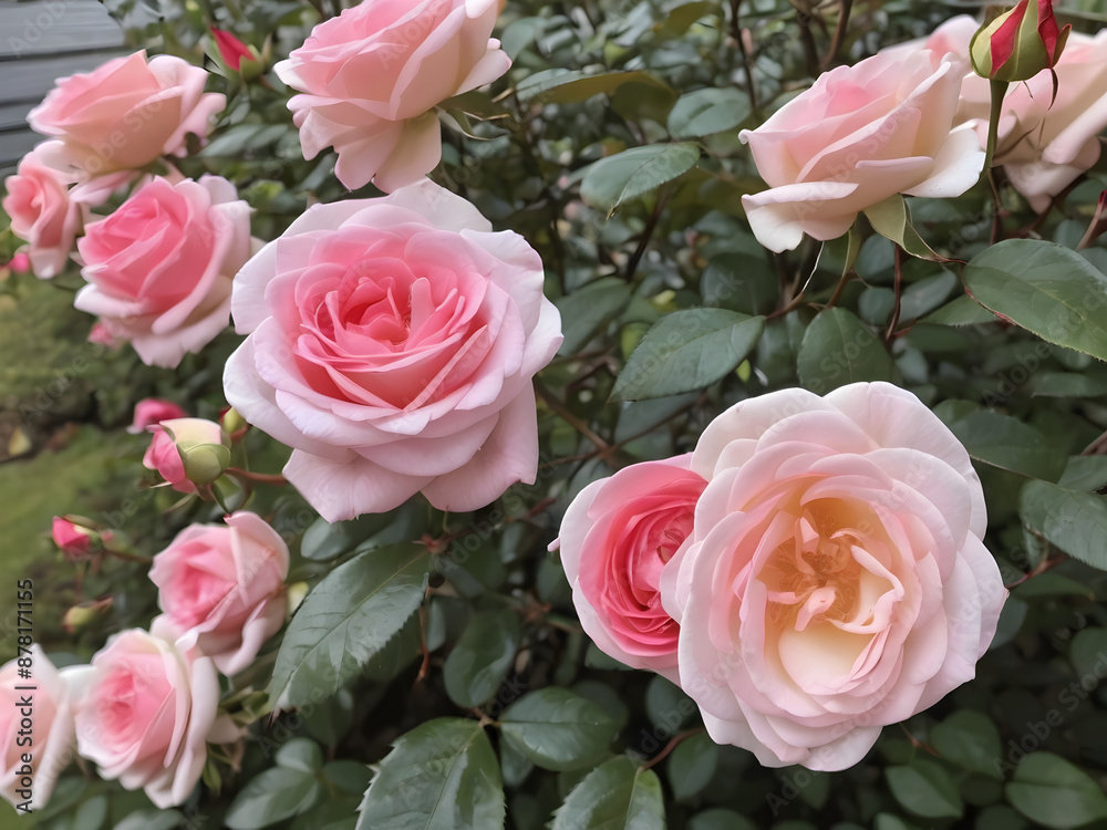 Blooming Roses in Garden Blooming Roses in Garden