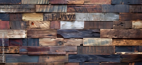 Wallpaper Mural In Carey's style, a close up of reclaimed wood wall panels with various shades and textures Torontodigital.ca