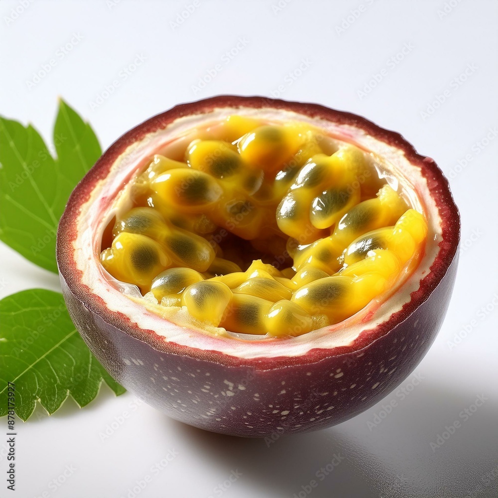 Speckled Passion Fruit on white background Speckled Passion Fruit on white background
