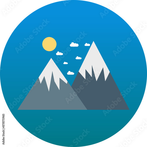 Mountains vector icon in background style 