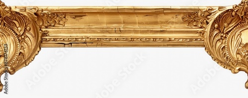 gold frame with detailed engravings and ornate corner