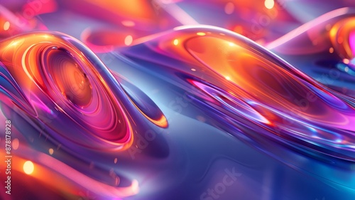 Abstract background with light effects, pastel colors curved lines and blurred details high resolution futuristic style digital. Colored gradient texture of the liquid.