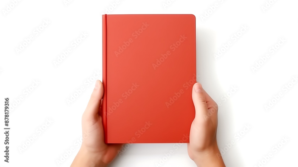 A hand holding a notepad isolated on white A hand holding a notepad isolated on white