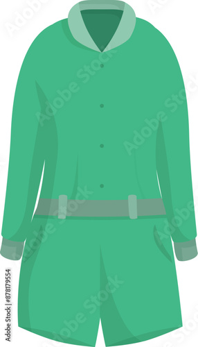 Green jumpsuit with belt showing sport fashion style, casual wear for active lifestyle