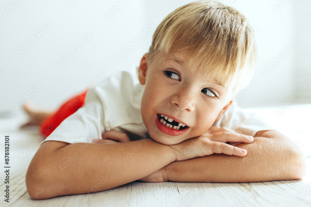 Beautiful child without a tooth. A little boy lost his first tooth. Beautiful child without a tooth. A little boy lost his first tooth.