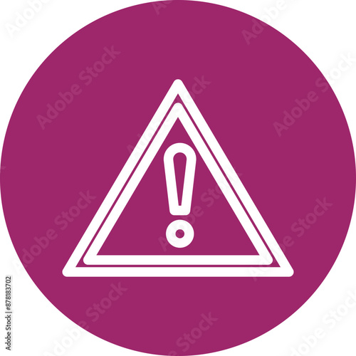 Warning Vector Line White Circles Multicolors