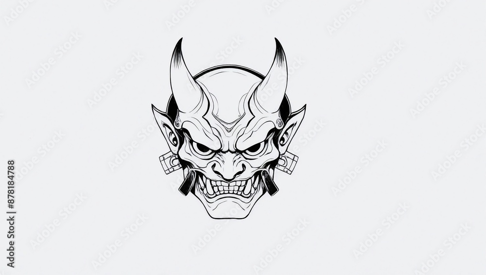 Graphic of classic, Japanese demon mask Graphic of classic, Japanese demon mask