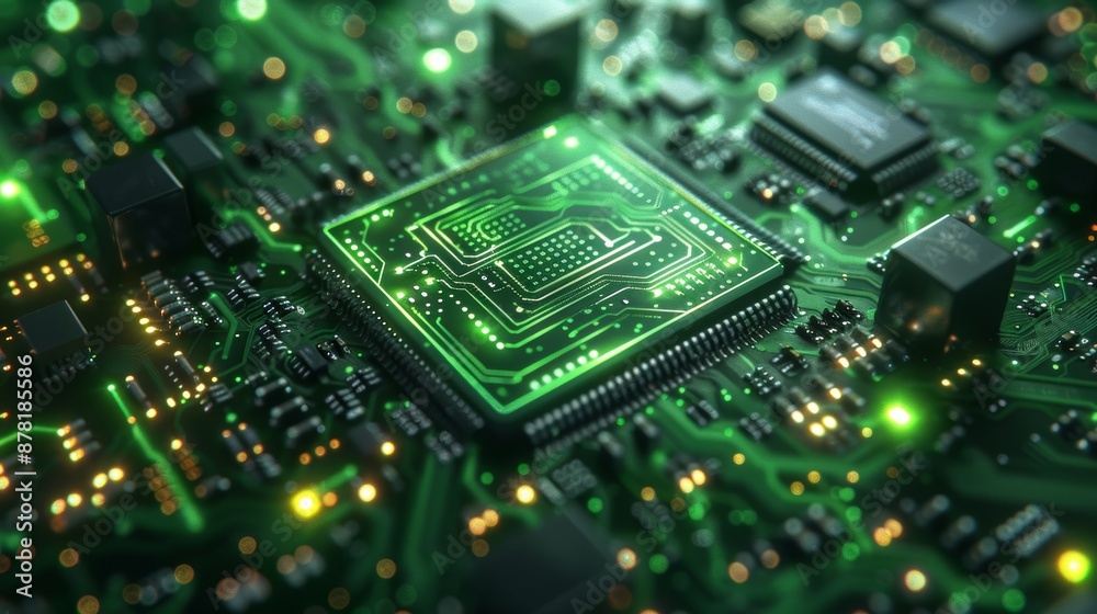 An elegant illustration of a green CPU with intricate patterns and designs, showcasing the artistic side of computer hardware. An elegant illustration of a green CPU with intricate patterns and designs, showcasing the artistic side of computer hardware.