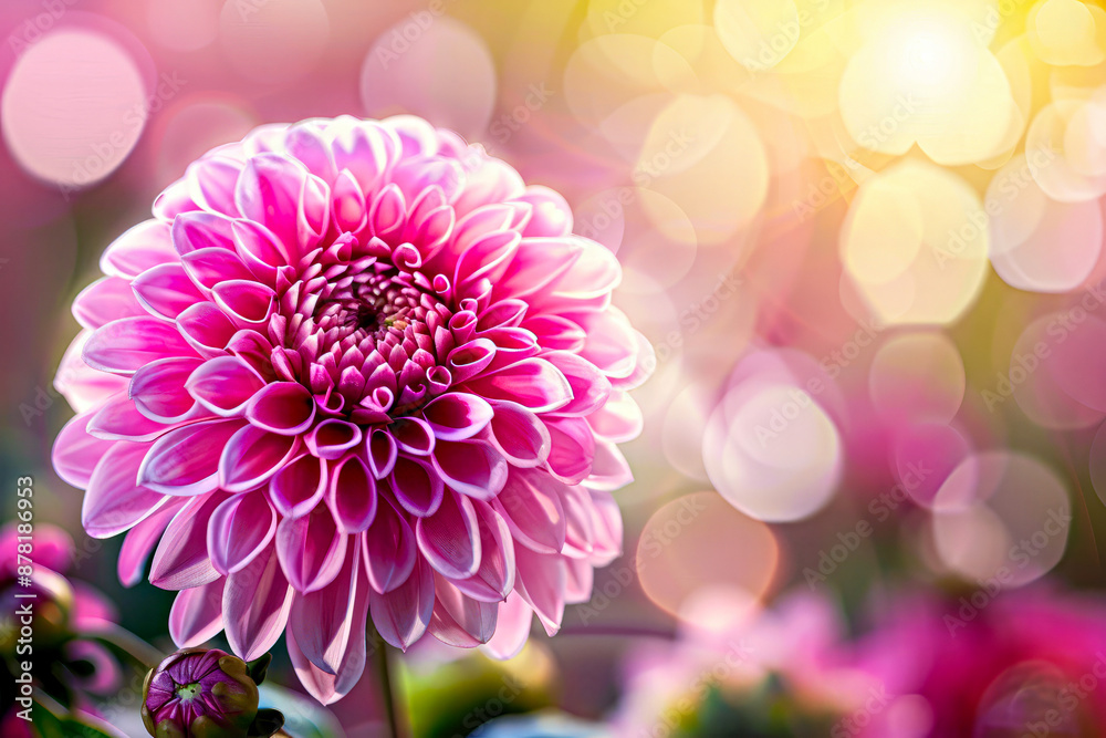 Close-up of a pink dahlia in sunlight Close-up of a pink dahlia in sunlight