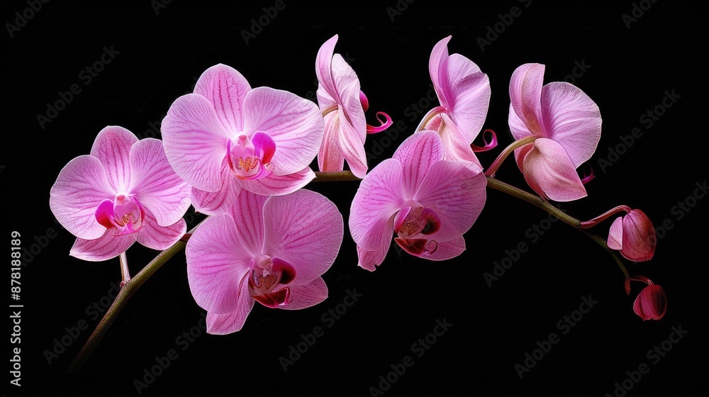 Pink Moth Orchid Isolated on Black Background Pink Moth Orchid Isolated on Black Background