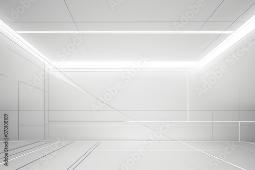Background with white lines in geometric style for stylish design. White room.