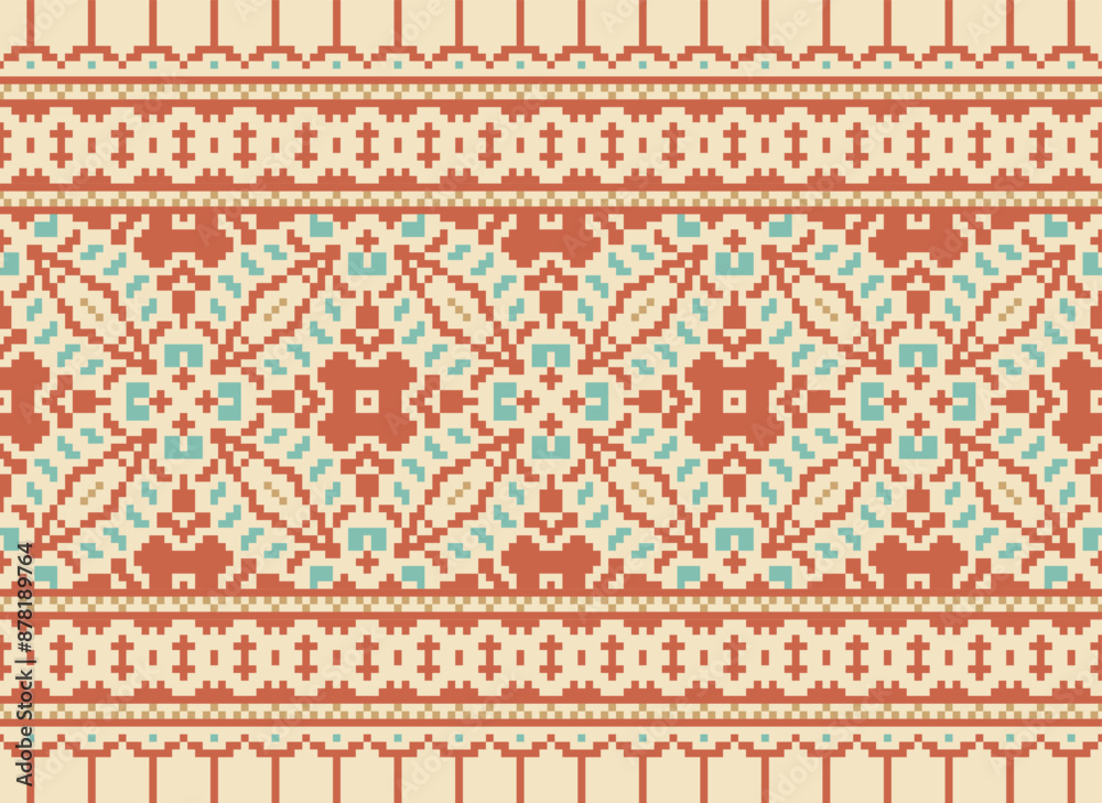Pixel Geometric traditional ethnic pattern Ikat seamless pattern border abstract design for fabric print cloth dress carpet curtains and sarong Aztec African Indian Indonesian Pixel Geometric traditional ethnic pattern Ikat seamless pattern border abstract design for fabric print cloth dress carpet curtains and sarong Aztec African Indian Indonesian
