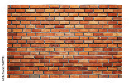 Red brick wall texture, cut out - stock png.