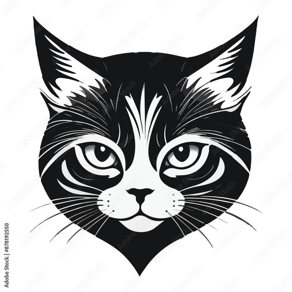 A wild Cat head and face silhouette vector illustration A wild Cat head and face silhouette vector illustration