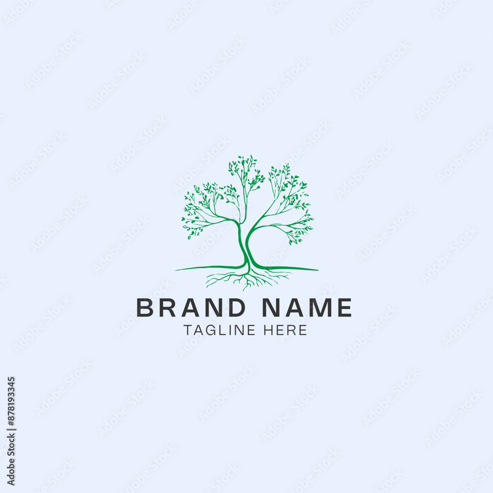 Obraz premium Tree logo design vector template. Nature logo design vector template. Nature logo design