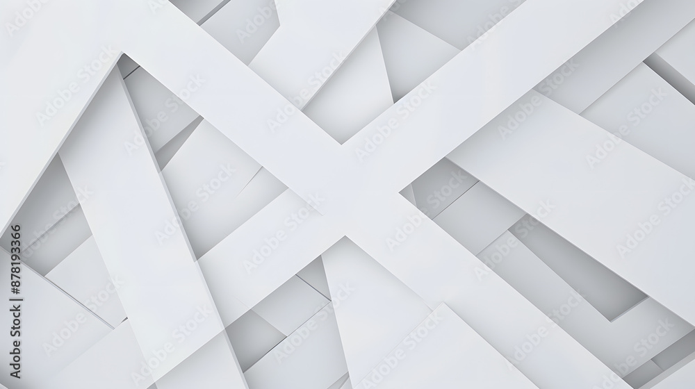 Fototapeta premium Abstract white background with multiple strips of varying sizes and shapes.White backdrop adorned with multiple strips of different sizes and shapes.