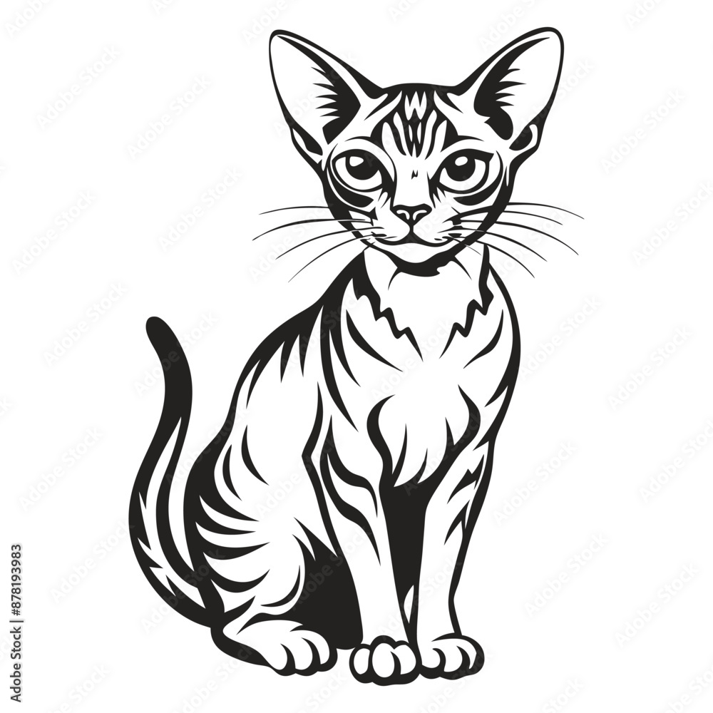 Abyssinian Cat Image vector isolated on white background Abyssinian Cat Image vector isolated on white background
