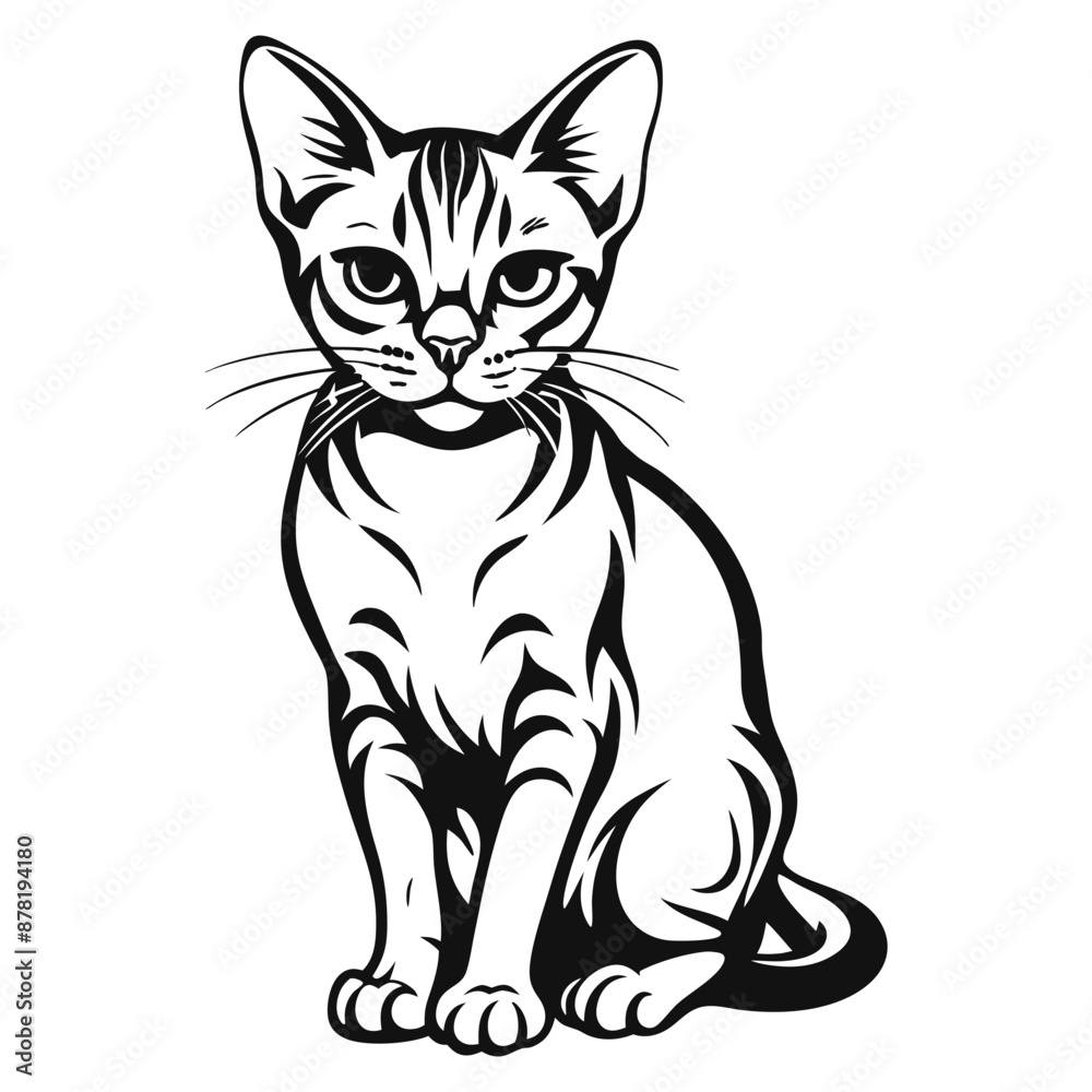 Abyssinian Cat Image vector isolated on white background Abyssinian Cat Image vector isolated on white background