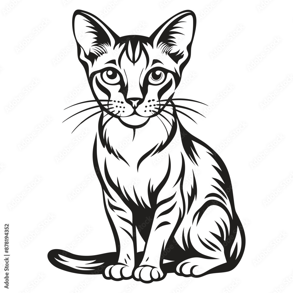 Abyssinian Cat Image vector isolated on white background Abyssinian Cat Image vector isolated on white background