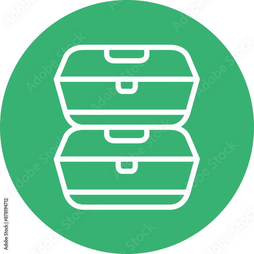 Minimal waste packaging Vector Line White Circles Multicolors