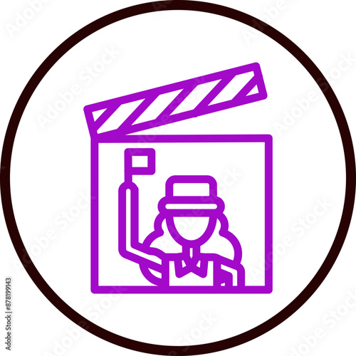 Travel Documentaries Vector Line Purple Circle Black