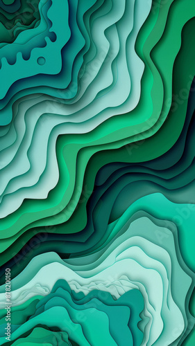 Abstract 3D Terrain Pattern with Blue Hues