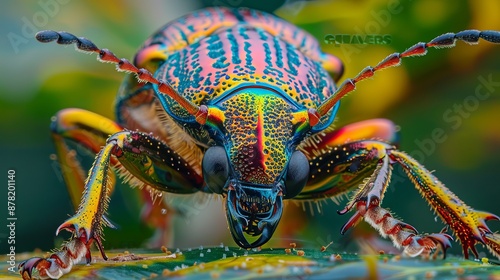 Colorful Beetle Close-Up