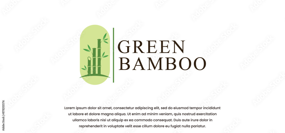 minimalist bamboo logo design in green on a white background minimalist bamboo logo design in green on a white background
