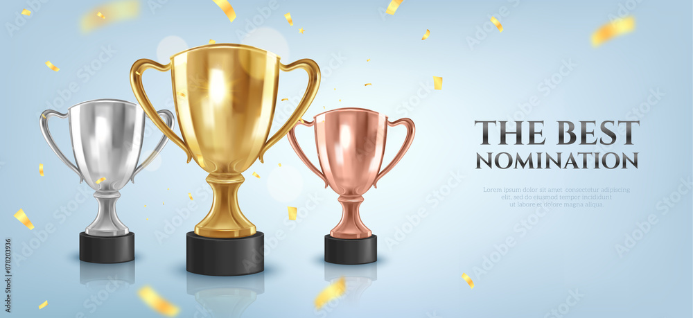 Awards background composition in realistic style