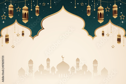 Canvas Print Golden islam composition background
