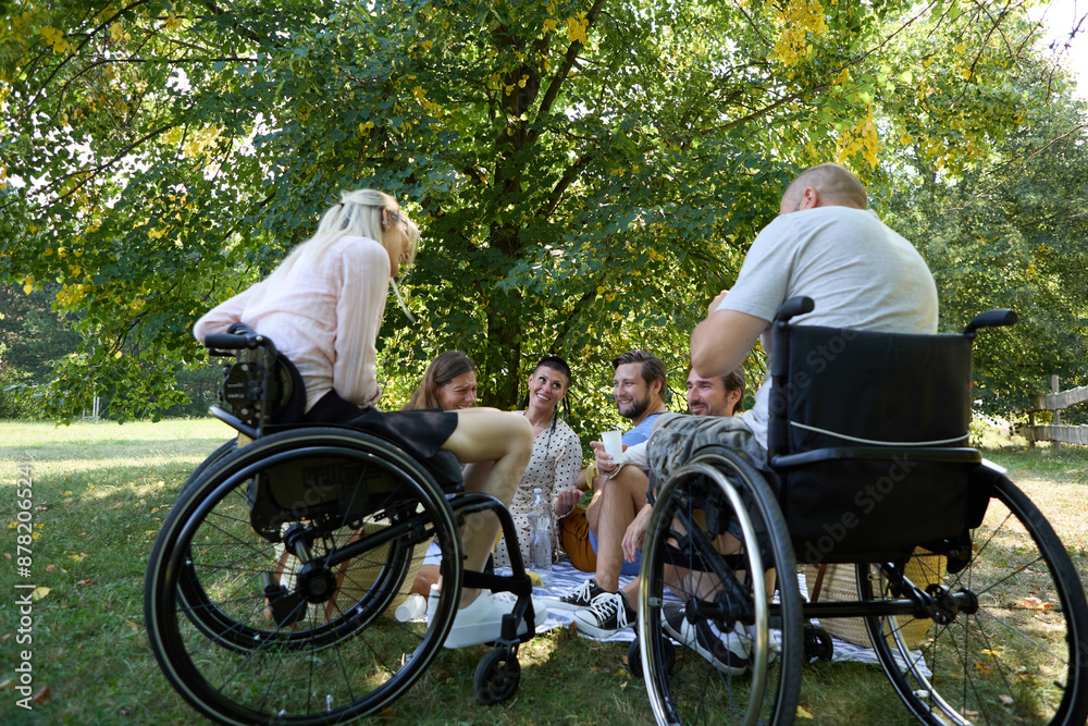 Picnic in the park with friends: inclusion and accessibility highlighted Picnic in the park with friends: inclusion and accessibility highlighted