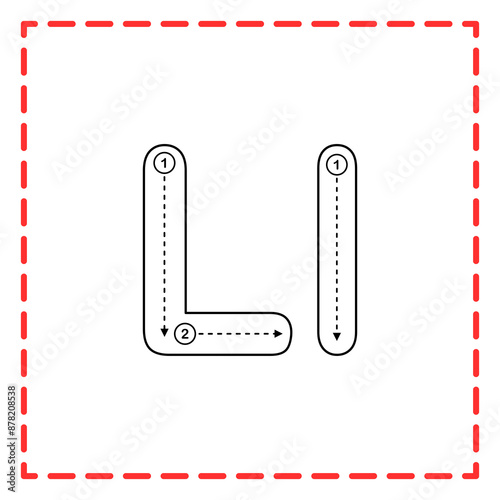 tracing alphabet set l