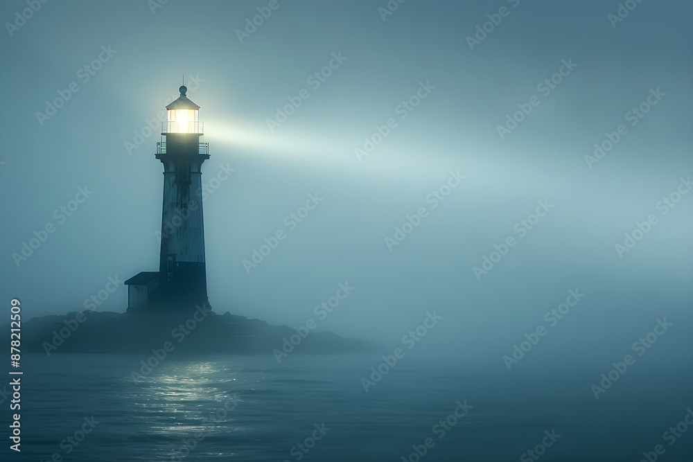 lighthouse beaming light in the fog lighthouse beaming light in the fog