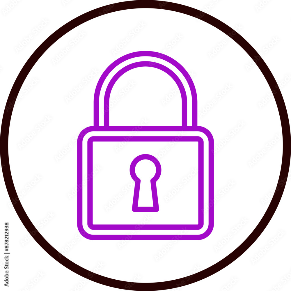 Padlock Vector Line Purple Circle balck Padlock Vector Line Purple Circle balck