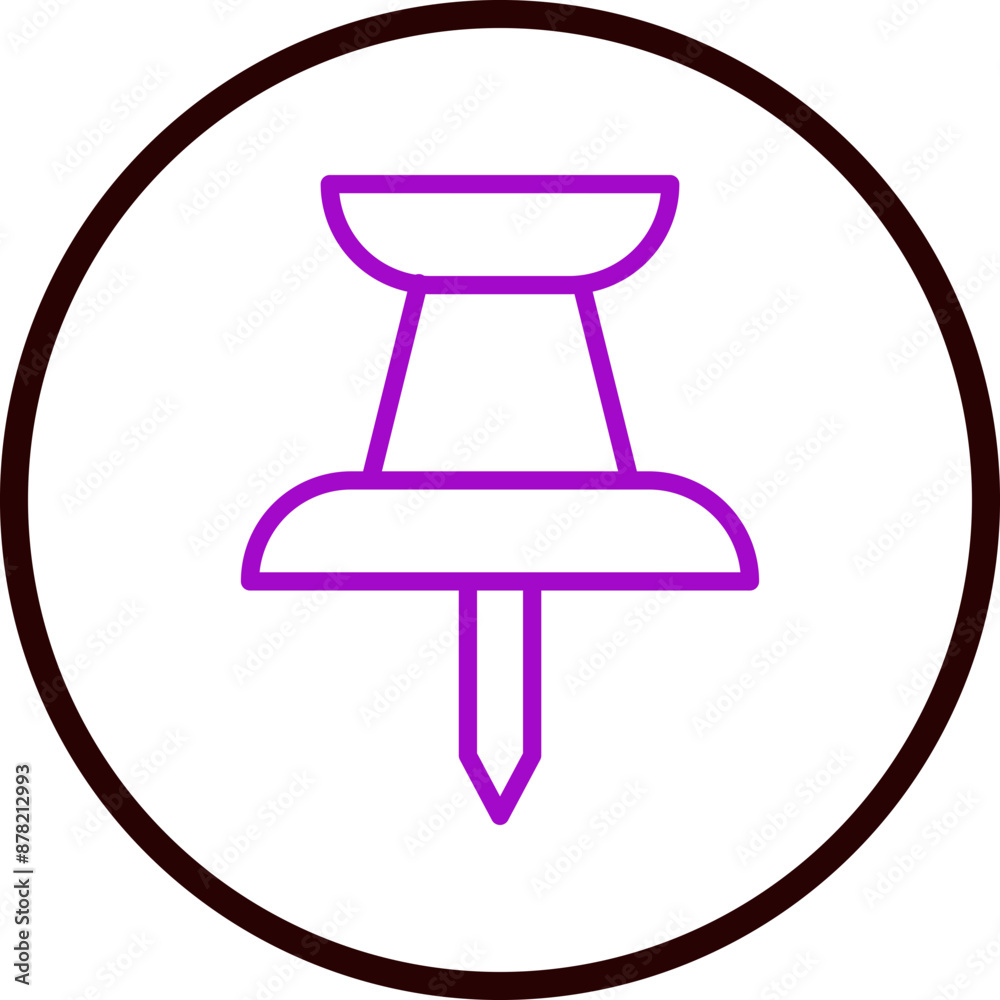 Push Pin Vector Line Purple Circle balck Push Pin Vector Line Purple Circle balck