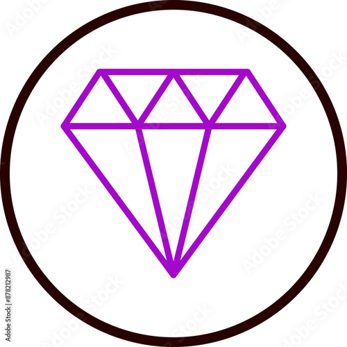 Diamond Vector Line Purple Circle balck