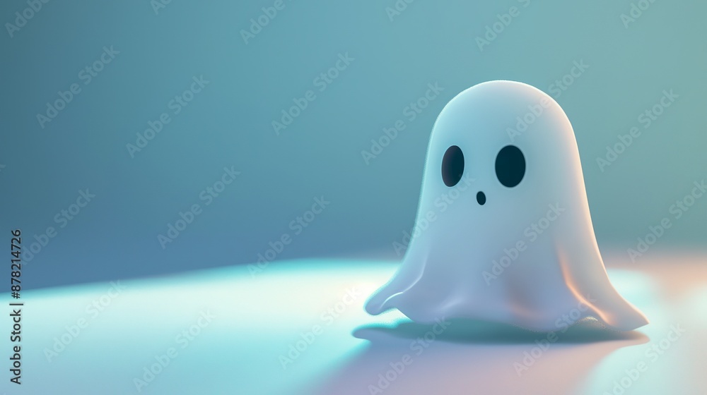 Fototapeta premium 3d ghost cute with copyspace