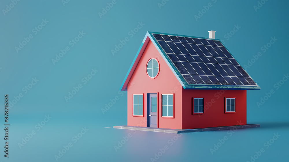 Model of a house with solar panels Model of a house with solar panels