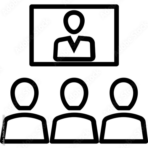 Video Lecture vector icon in outline style 