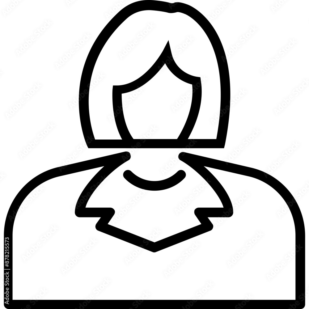 Secretary vector icon in outline style Secretary vector icon in outline style