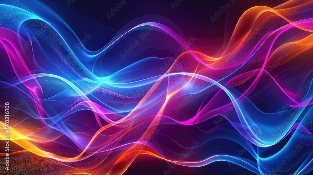 Abstract background with a dynamic, energetic design in neon colors Abstract background with a dynamic, energetic design in neon colors