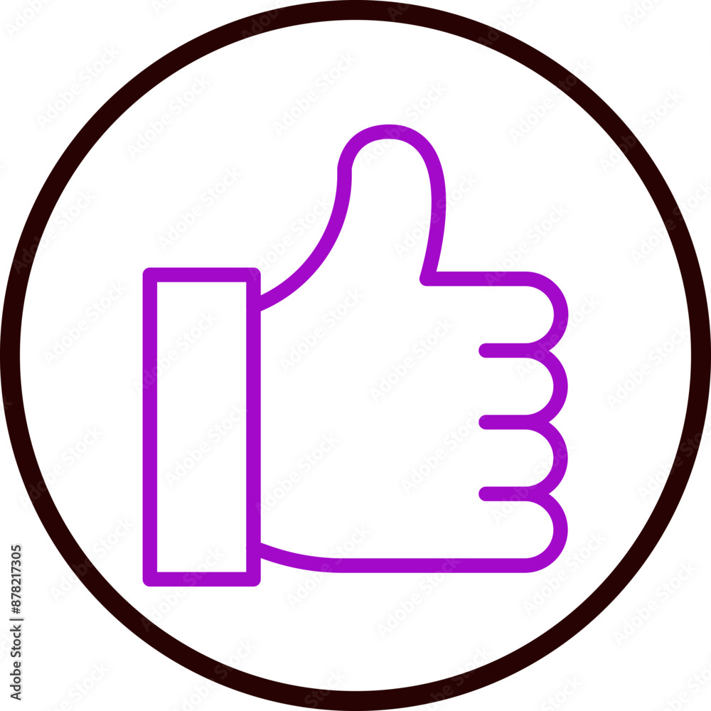 Obraz premium Like Vector Line Purple Circle balck