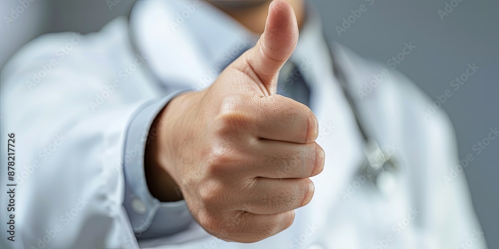Friendly Doctor Gives Thumbs Up in Hospital